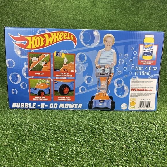 Hot Wheels Bubble Lawn Mower Toddlers Summer Toy Indoor Outdoor Garden Birthday - Picture 8 of 16